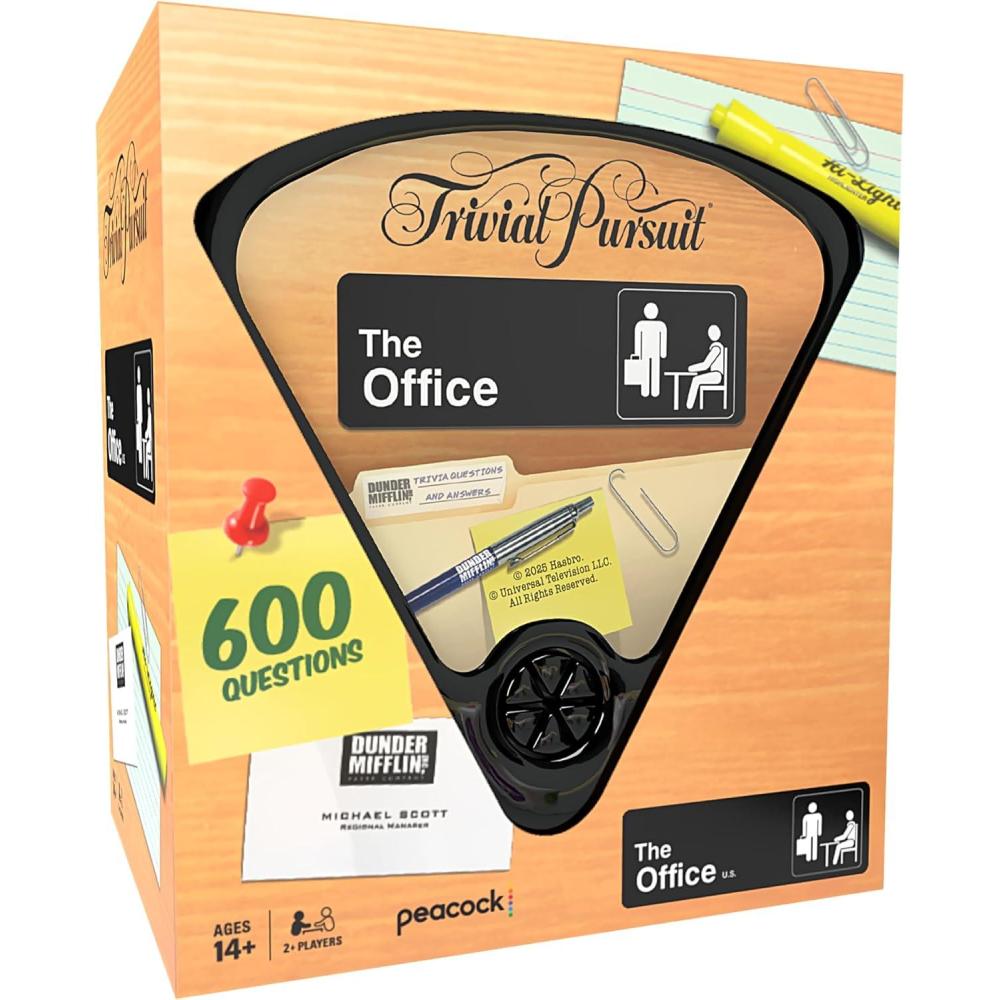 image:imageTrivial Pursuit The Office Quick Play Edition Trivia Game Test Your Knowledge of The Dunder Mifflin Team with 600 Questions in 6 Categories Covering All 9 Seasons Officially Licensed Merchandise