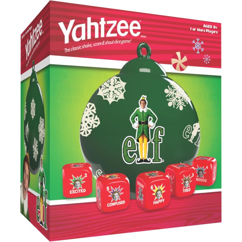 image:imageYAHTZEE Elf Edition Exclusive Holiday Ornament Cup Featuring Buddy Roll the dice amp Spread the Christmas Spirit Classic Dice Game for Fans Adults amp Families Official Elf Merchandise amp Collectible